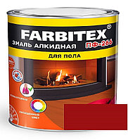 FARBITEX Эмаль алкидная ПФ-266 для пола Красно-коричневый 1,8кг