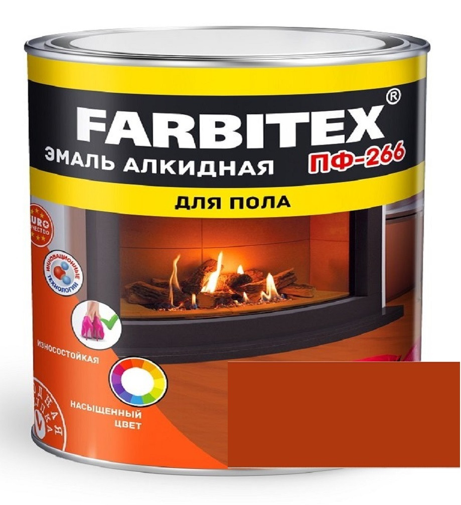 FARBITEX Эмаль алкидная ПФ-266 для пола Желто-коричневый 2,7кг - фото 1 - id-p170964601