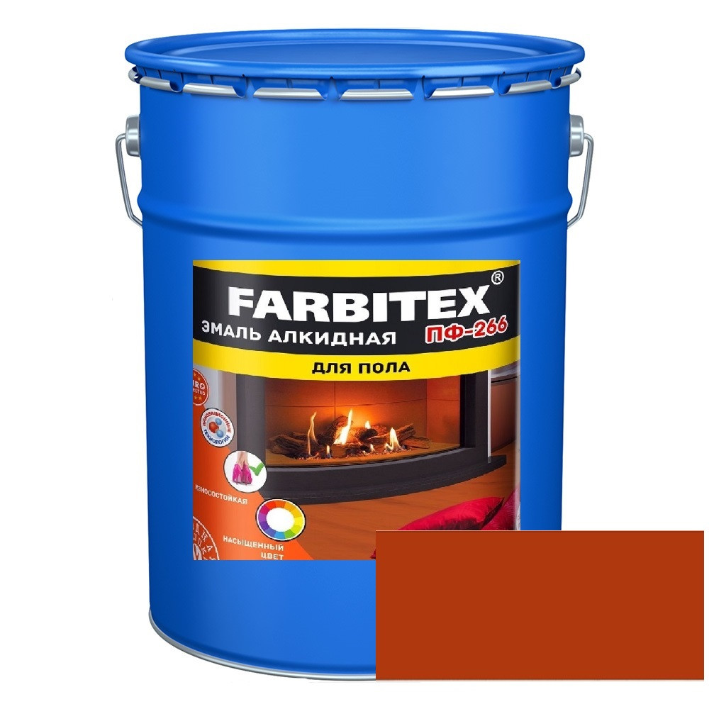 FARBITEX Эмаль алкидная ПФ-266 для пола Желто-коричневый 20кг - фото 1 - id-p170964608