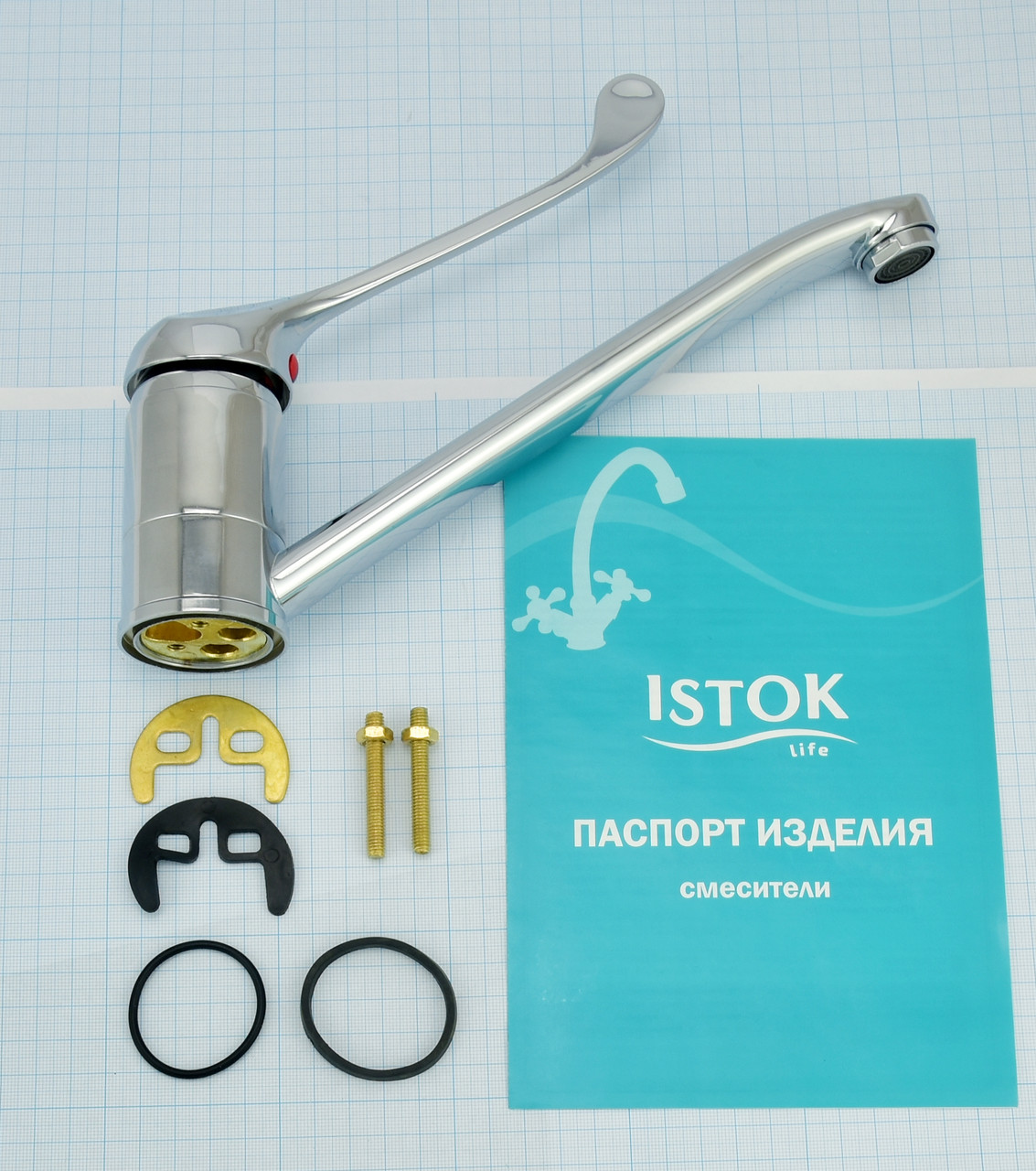 Смеситель Istok life 0402.733 с хирургической ручкой для мойки с L-изливом 250 мм - фото 7 - id-p147251057