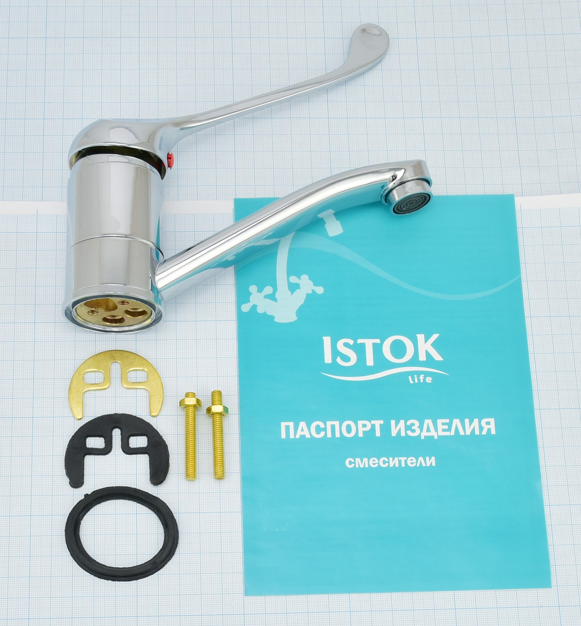Смеситель Istok life с хирургической ручкой для мойки с изливом 150 мм Арт. 0402.975 - фото 7 - id-p147251058