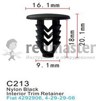 Клипса для крепления внутренней обшивки а/м Фиат пластиковая (100шт/уп.) Forsage C0213(Fiat)