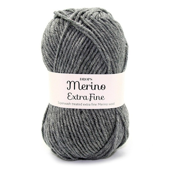 Пряжа Drops Merino Extra Fine цвет 04 тёмно-серый меланж