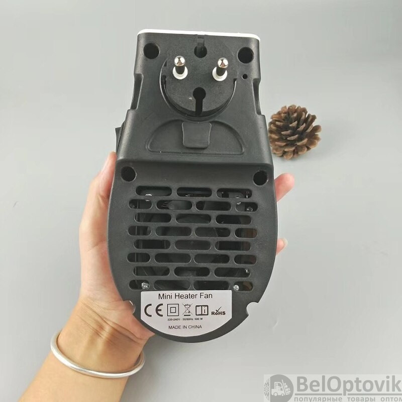 Портативный электрический мини обогреватель с пультом ДУ Portable Heater 500 W (2 режима работы, таймер) - фото 9 - id-p171014199