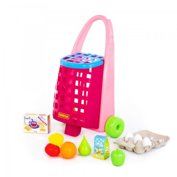 Детская игрушка Забавная тележка + набор продуктов (11 элементов) арт. 67944 Полесье - фото 2 - id-p171015322