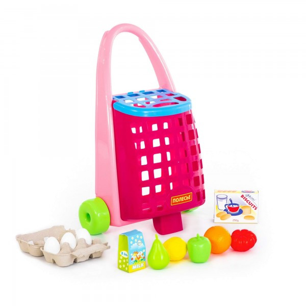 Детская игрушка Забавная тележка + набор продуктов (11 элементов) арт. 67944 Полесье - фото 3 - id-p171015322