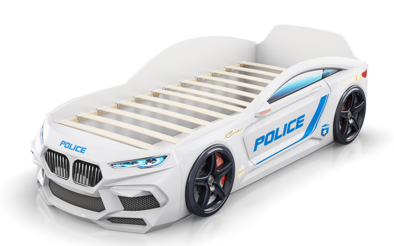 Кровать-машинка Romeo Полиция Белый (Romack)