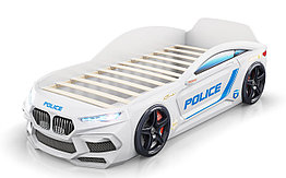 Кровать-машинка Romeo Полиция Белый + Подсветка (Romack)