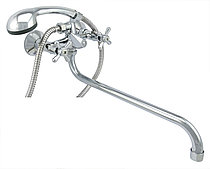 Смеситель Istok life Luxe двухвентильный для ванны с длинным S-изливом Арт. 0402.435