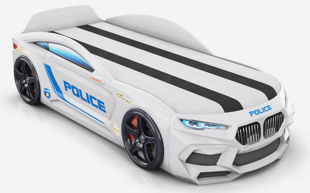Кровать-машинка Romeo-M Полиция Белый (Romack) - фото 3 - id-p171015850