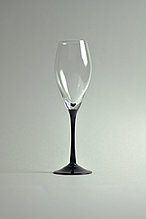 Комплект бокалов для игристого и шампанского вина, на черной ножке, 250мл. (6 шт.)