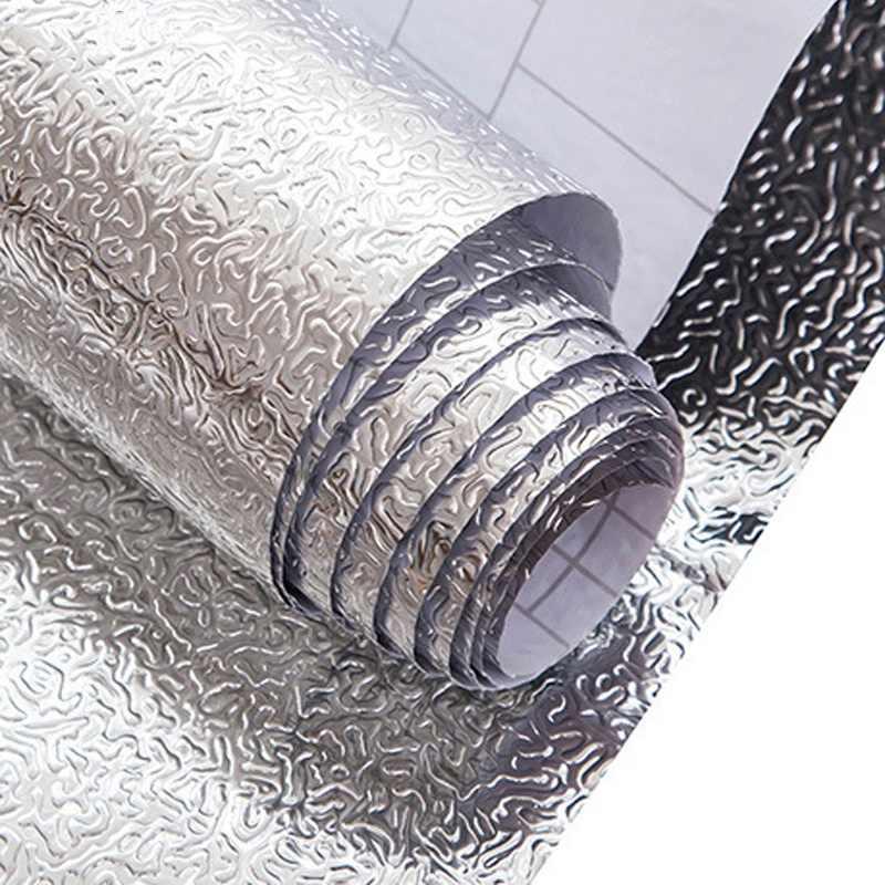 Защитная алюминиевая самоклеющаяся пленка для кухни / Серебро