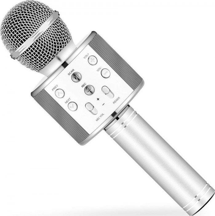 Беспроводной караоке-микрофон / серебро - фото 1 - id-p171056672