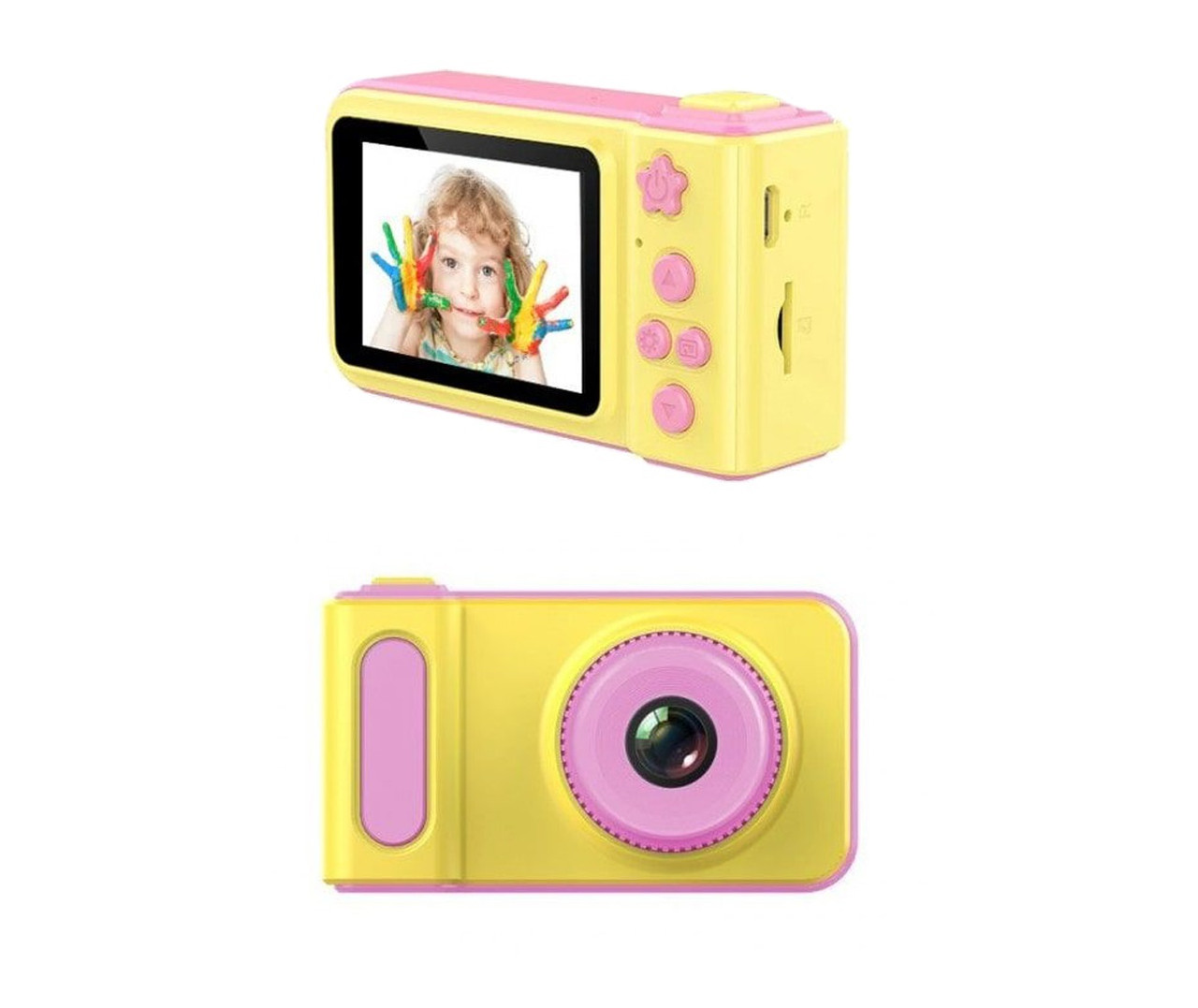 Детская фотокамера / желто-розовый