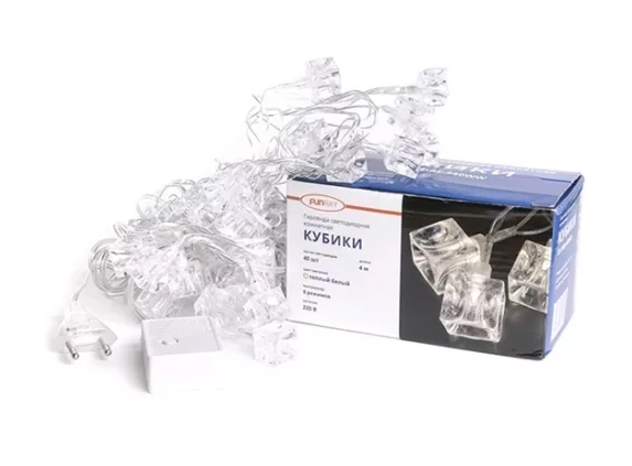 "Кубики" SE-CUBE-440WW (40 LED, 4м, 8 реж) Гирлянда FUNRAY