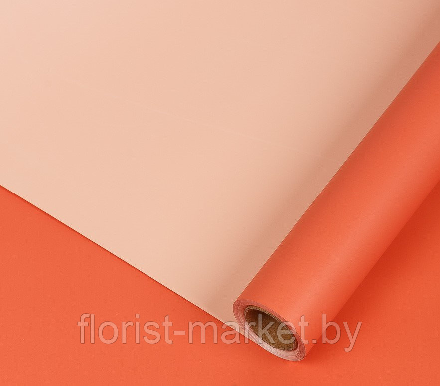 Пленка Новая двухцветная матовая, 60 см х 10 м, оранжевый / светло-оранжевый