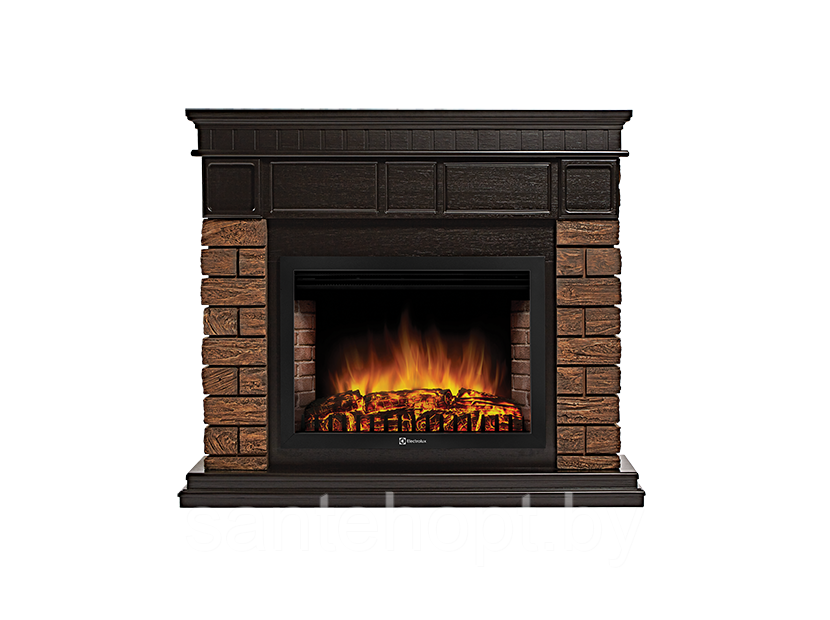 Портал Firelight BRICKS WOOD для очагов Electrolux 31" и 33" Камень темный/ Венге - фото 1 - id-p171077797