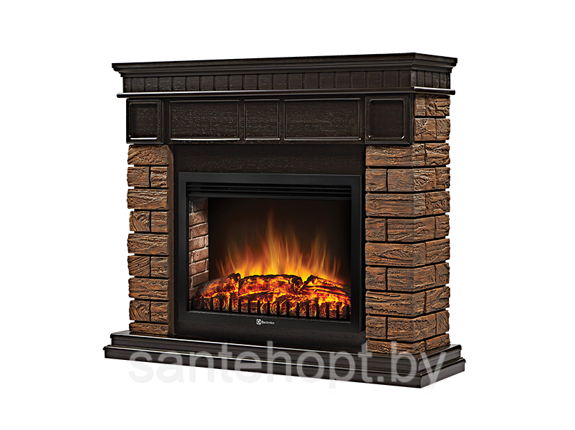 Портал Firelight BRICKS WOOD для очагов Electrolux 31" и 33" Камень темный/ Венге - фото 2 - id-p171077797