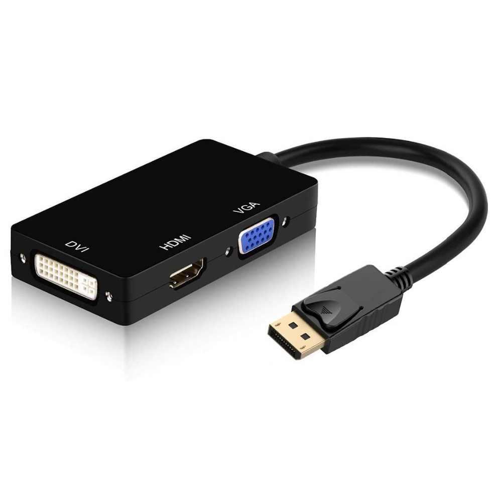 Адаптер - переходник DisplayPort - VGA - HDMI - DVI-D, черный, фото 1