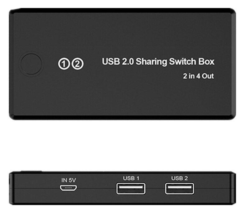 Адаптер - KVM переключатель - USB2.0 свитч 2×4 для подключения клавиатуры, мышки, принтера и сканера к двум ПК - фото 2 - id-p141887533