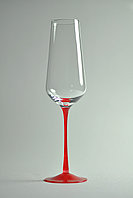 Комплект бокалов для игристого и шампанского, на красной ножке, 300мл. (2 шт.)