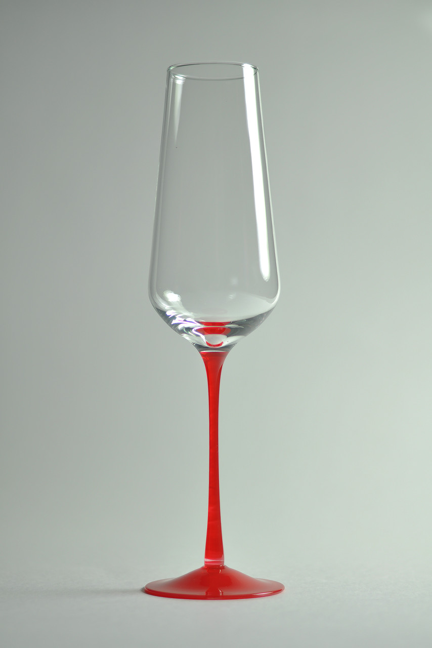 Комплект бокалов для игристого и шампанского, на красной ножке, 300мл. (2 шт.) - фото 1 - id-p171083562