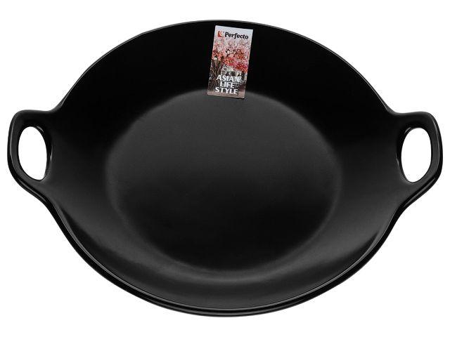 Тарелка-блюдо керамическая, 24х20.3х4.5 см, серия ASIAN, черная, PERFECTO LINEA - фото 1 - id-p168519725