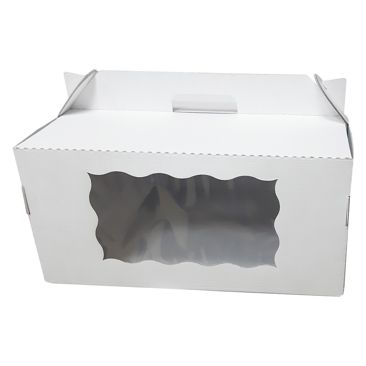 Коробка - чемодан для торта с окном Белая (Беларусь, 400х300х200 мм) - фото 1 - id-p169993146