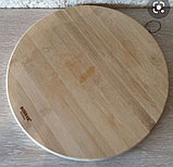 Разделочная доска Bekker из бамбука круглая 30 см на 2 см, фото 4