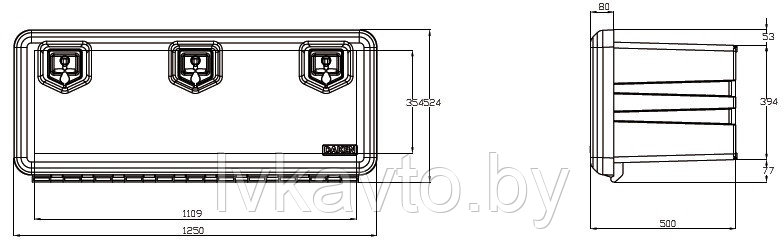 Ящик для инструментов автомобильный Daken ARKA 1250 мм - фото 2 - id-p171229071