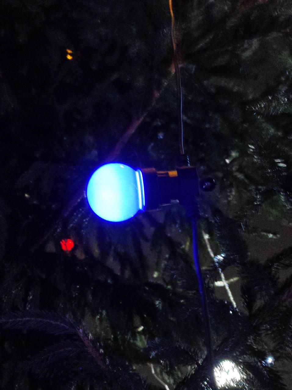 Лампа шар e27 10 LED Ø50мм синяя 24В - фото 1 - id-p87905845