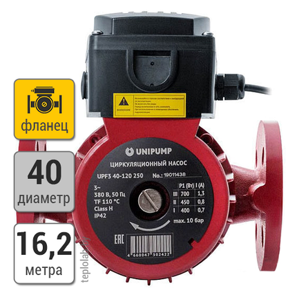 Unipump UPF3 40-160 250 насос циркуляционный, 380 В, фото 2