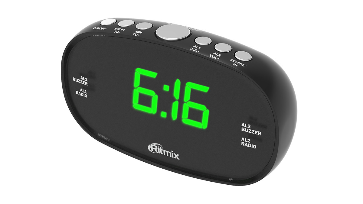 Радиочасы Ritmix RRC-616 (FM, цифровая настройка на 10 станций, будильник, таймер выключения, сеть 220В) - фото 1 - id-p171284055