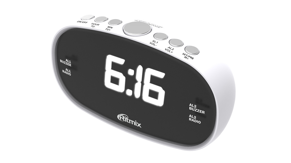 Радиочасы Ritmix RRC-616 (FM, цифровая настройка на 10 станций, будильник, таймер выключения, сеть 220В) - фото 1 - id-p62099819