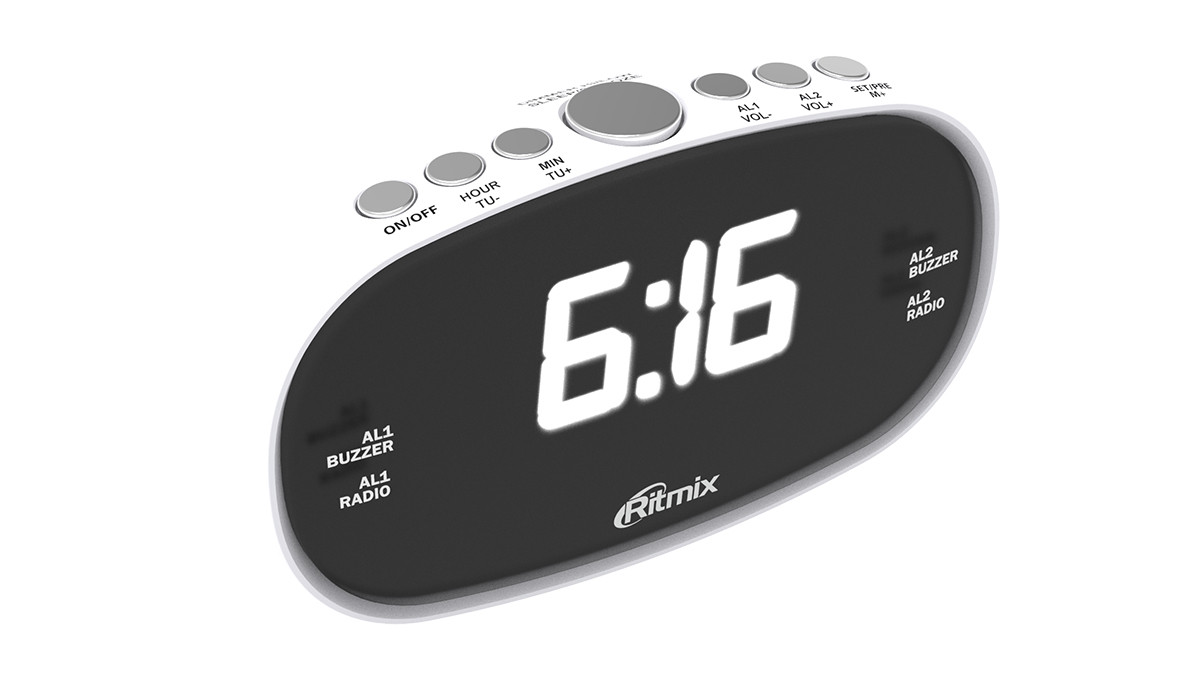 Радиочасы Ritmix RRC-616 (FM, цифровая настройка на 10 станций, будильник, таймер выключения, сеть 220В) - фото 2 - id-p62099819
