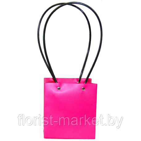 Пакет для цветов "Мастхэв" квадратный (13х13х14 см), ярко-розовый