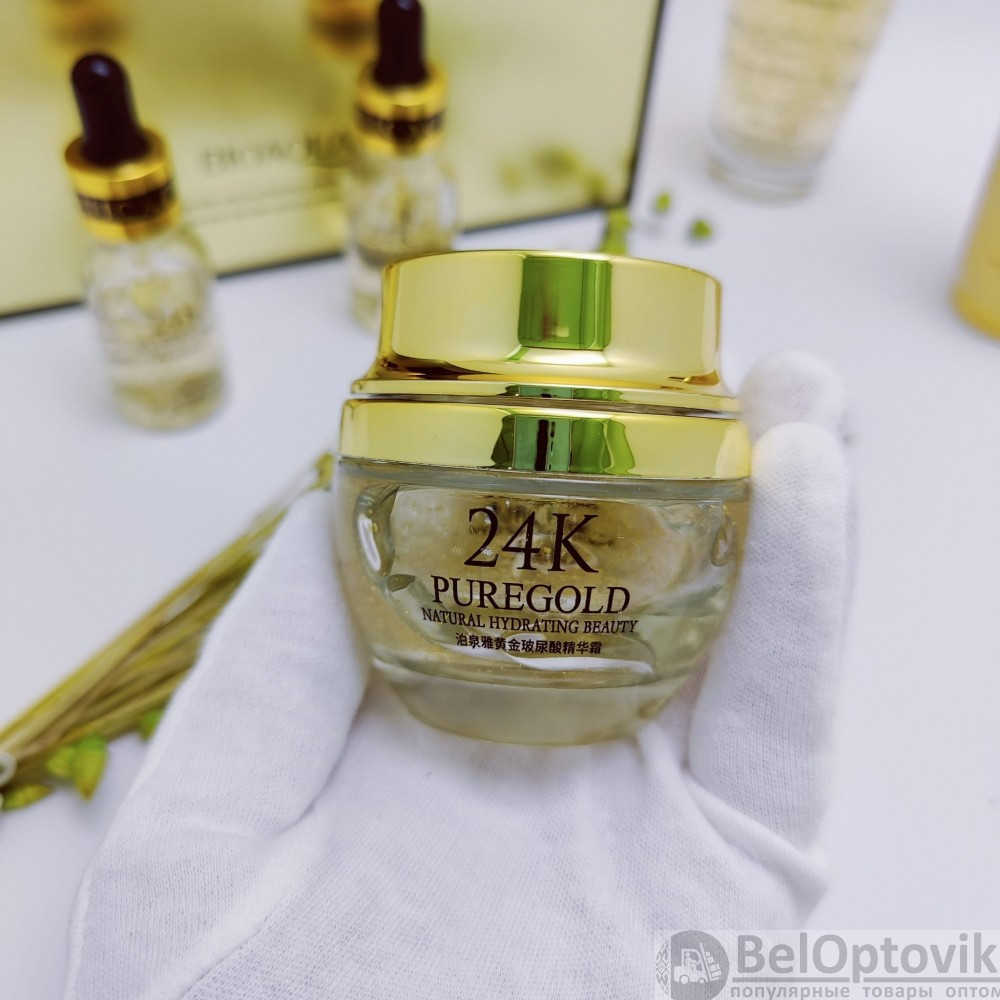 УЦЕНКА Подарочный набор уходовой косметики Bioaqua 24K Pure Gold Set с частицами золота и гиалуроновой - фото 5 - id-p136800908