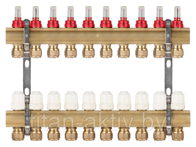 Коллекторная группа AVE777, 10 вых. AV Engineering (PRO серия Для теплого пола и водоснабжения)