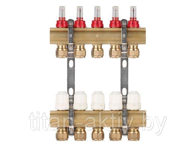 Коллекторная группа AVE777, 5 вых. AV Engineering (PRO серия Для теплого пола и водоснабжения)