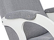 Кресло-качалка Бастион №2 с подножкой рогожка (Мемори 15 серое на белых ногах), фото 2