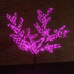 Светодиодное дерево "Сакура", высота 1,5м, диаметр кроны 1,8м, фиолетовые светодиоды