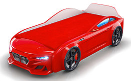 Кровать-машинка Dynamic Красный + подсветка+ экоматрас (Romack)