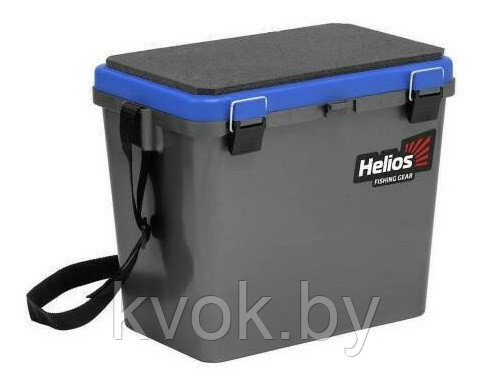 Ящик для зимней рыбалки односекционный Helios 19л серый/синий - фото 1 - id-p171316393
