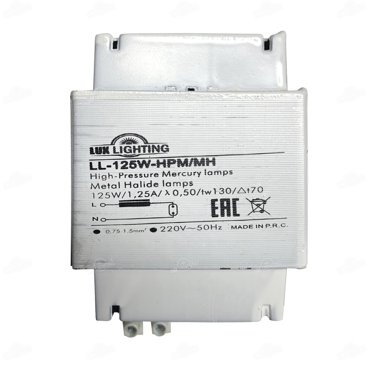 Электромагнитный дроссель 125Вт ДРЛ/МГ LL-125W-HPM/MH