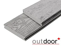 Террасная доска ДПК Outdoor 3D 140*25*3000 мм. полнотелая STORM/OCEAN GREY серая микс