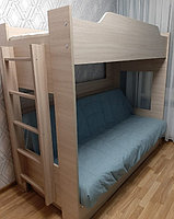 Кровать двухъярусная Прованс с диван-кроватью (чехол ткань Cover 70)