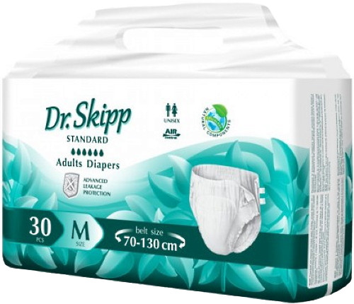 Подгузники для взрослых DR.SKIPP Standard, размер 2 (M), 30 шт. - фото 1 - id-p171341693