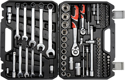 Набор инструмента 1/2", 1/4" (82пр.) CrV "Yato" YT-12691, фото 2