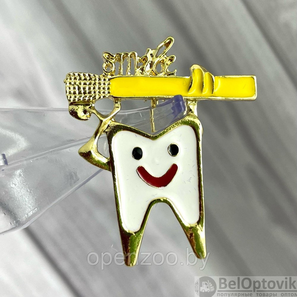 Бижутерия брошь для стоматолога Зубки 3.5 см Черная - фото 3 - id-p171360083