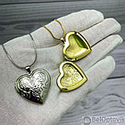 Кулон-тайник Сердце на цепочке Два сердца в золоте, фото 7